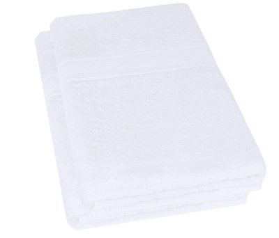 6 GRANDE SERVIETTE COTON 90 x 180 cm BLANC